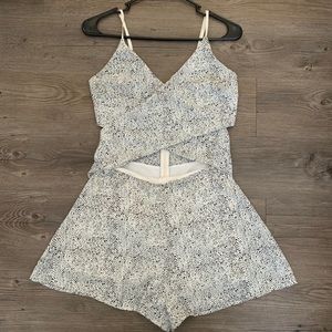 Black and White Wrap Tie Romper